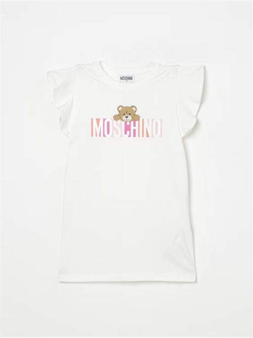 Abito bambina bianca MOSCHINO KIDS | HDV0G8LBA00//10063